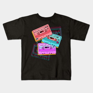 Casette tapes (for dark background) Kids T-Shirt